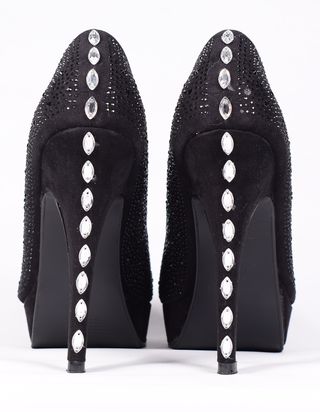 Zapatos de fiesta negros de brillo talla  38