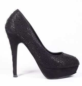 Zapatos de fiesta negros de brillo talla  38