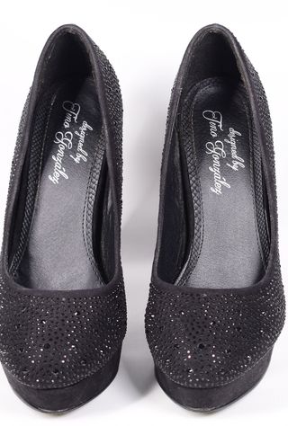 Zapatos de fiesta negros de brillo talla  38