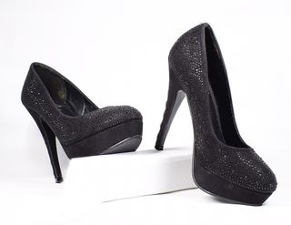 Zapatos de fiesta negros de brillo talla  38