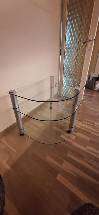Mesa auxiliar de cristal