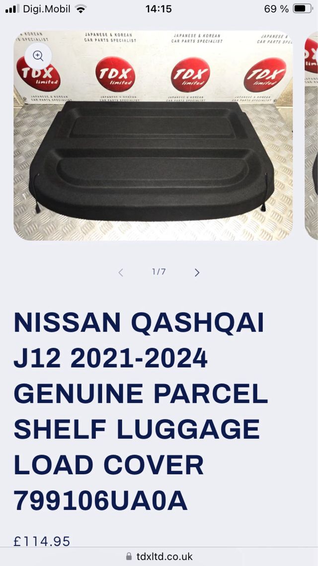 Bandeja trasera nissan qashqai j12 2021-2024