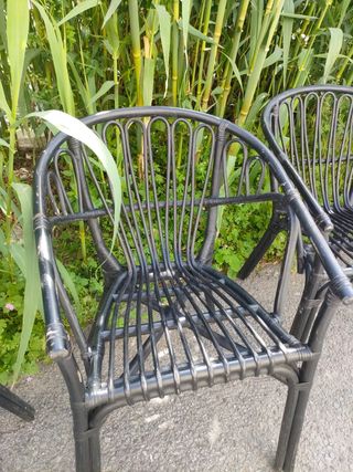 Sillas bambú set jardín