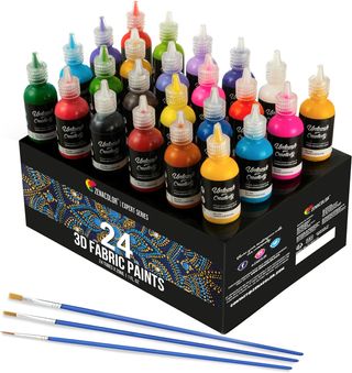 Set pintura textil 3D Zenacolor 24 colores Nuevo