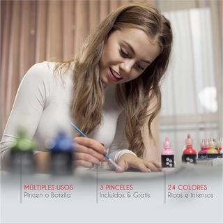 Set pintura textil 3D Zenacolor 24 colores Nuevo