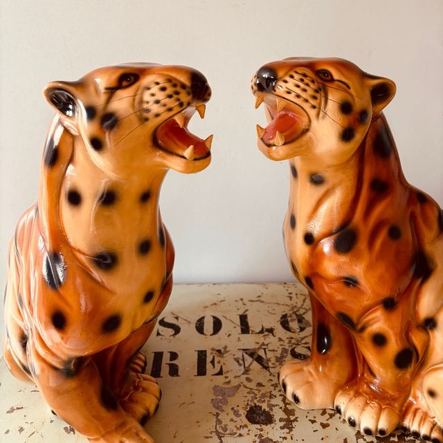 Leopardo vintage de ceramica