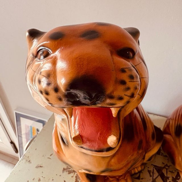 Leopardo vintage de ceramica