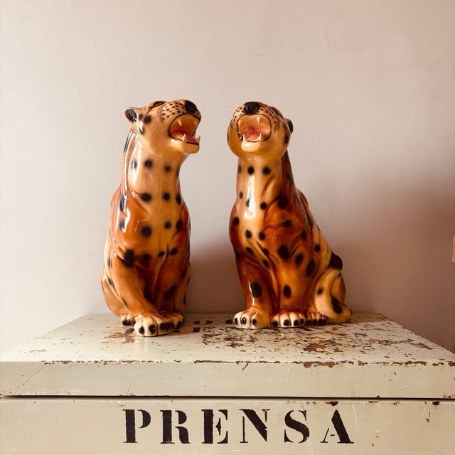 Leopardo vintage de ceramica