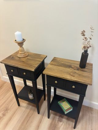 Mesitas  de noche madera restauradas a tu gusto