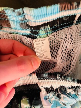 Bañador hombre verde mar M estampado tropical