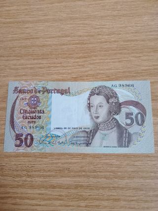 Billete Portugal 1968- 50 Escudos