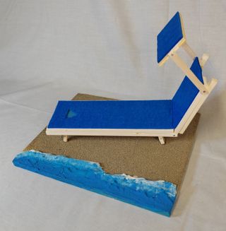 Lettino da spiaggia Romagnola riprod. in legno