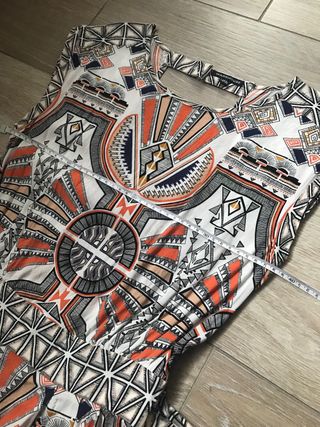 Abito mini fantasia senza manica arancione