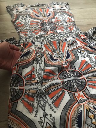 Abito mini fantasia senza manica arancione