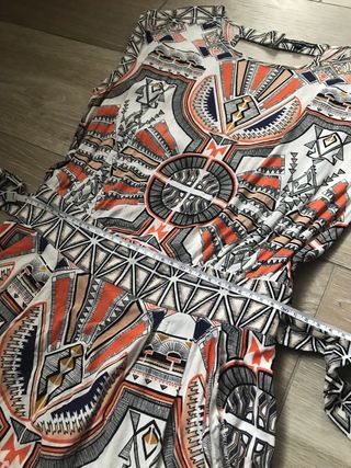 Abito mini fantasia senza manica arancione