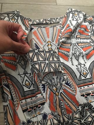 Abito mini fantasia senza manica arancione