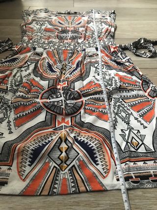 Abito mini fantasia senza manica arancione