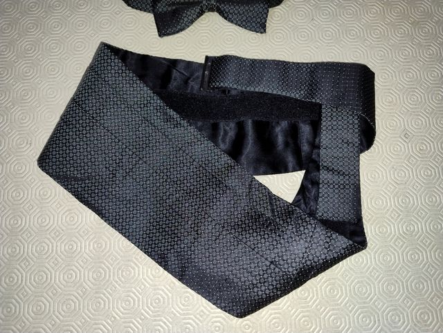 Fusciacca con papillon fiocchino nero grigio scuro