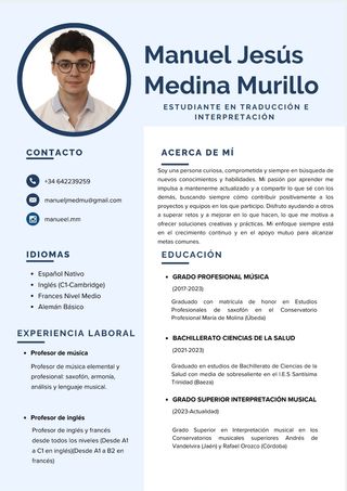 Clases particulares de música, inglés y lengua.