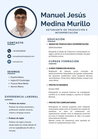 Clases particulares de música, inglés y lengua.