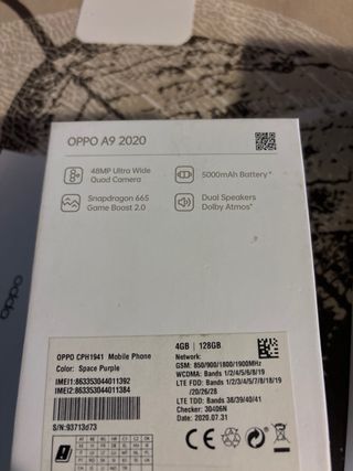 MOVIL OPPO A9 2020 esta nuevo