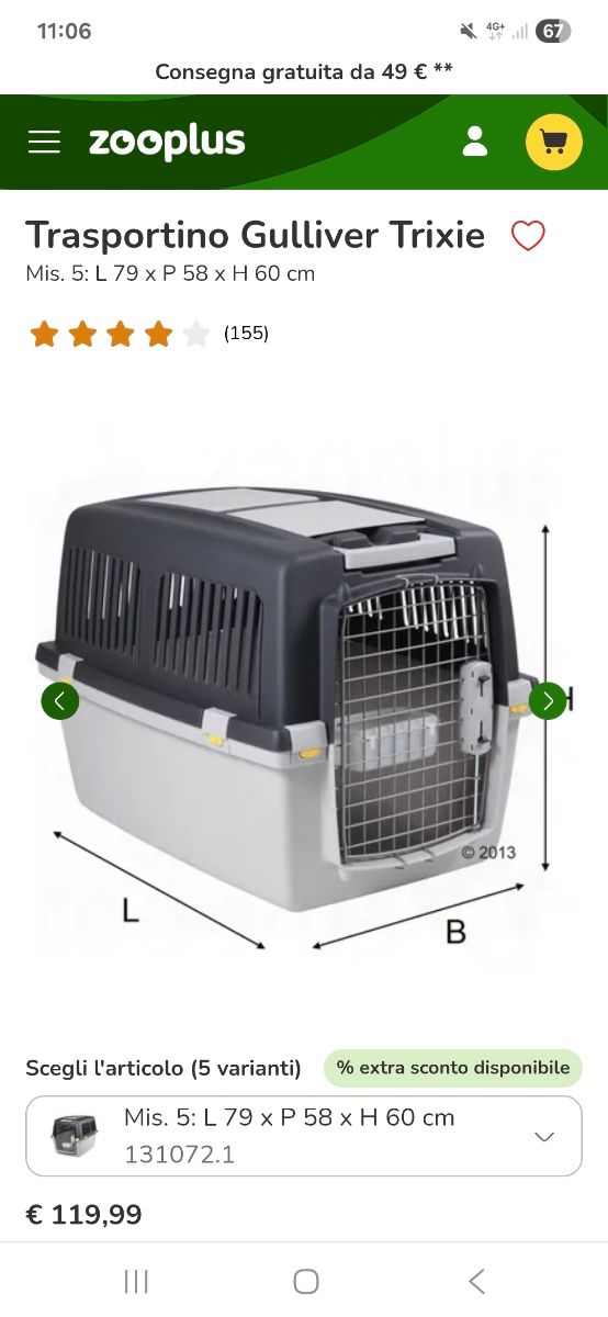 Trasportino per cani