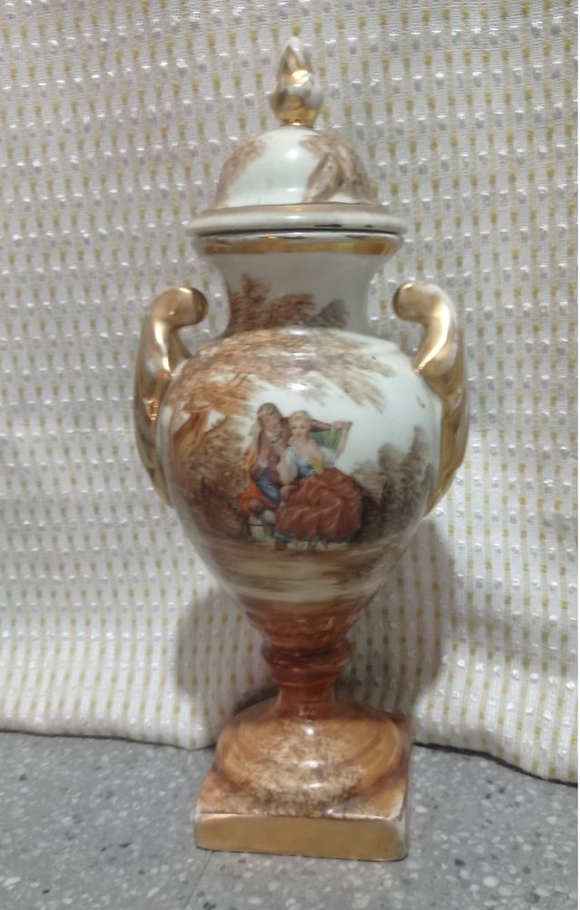 Antigua Ánfora Porcelana Francesa