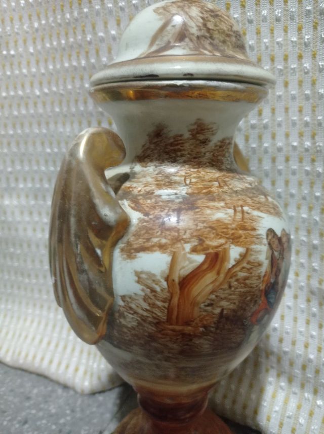 Antigua Ánfora Porcelana Francesa