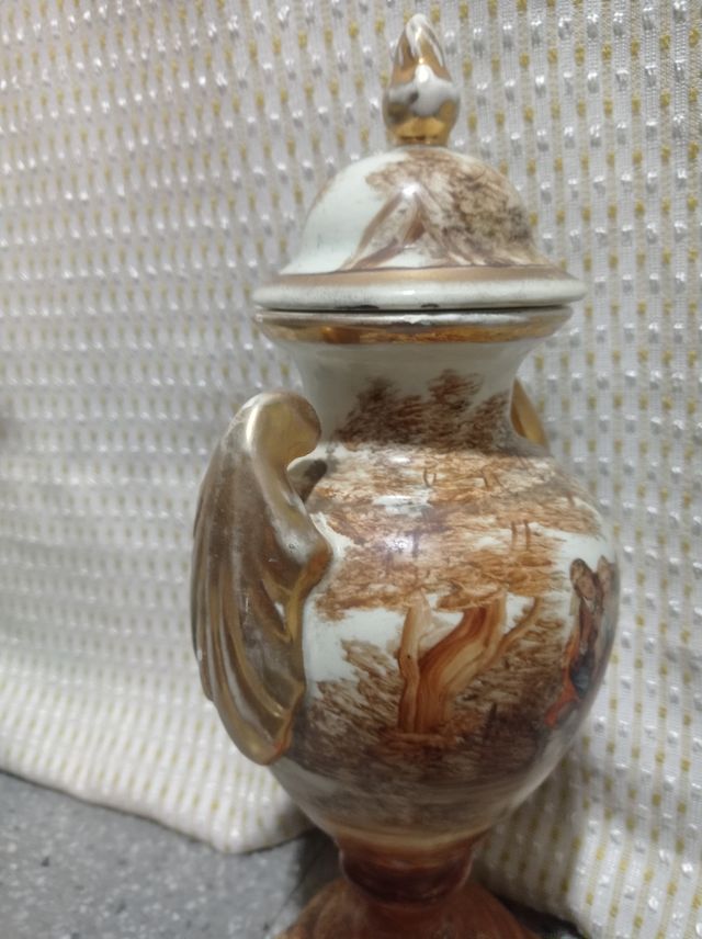 Antigua Ánfora Porcelana Francesa