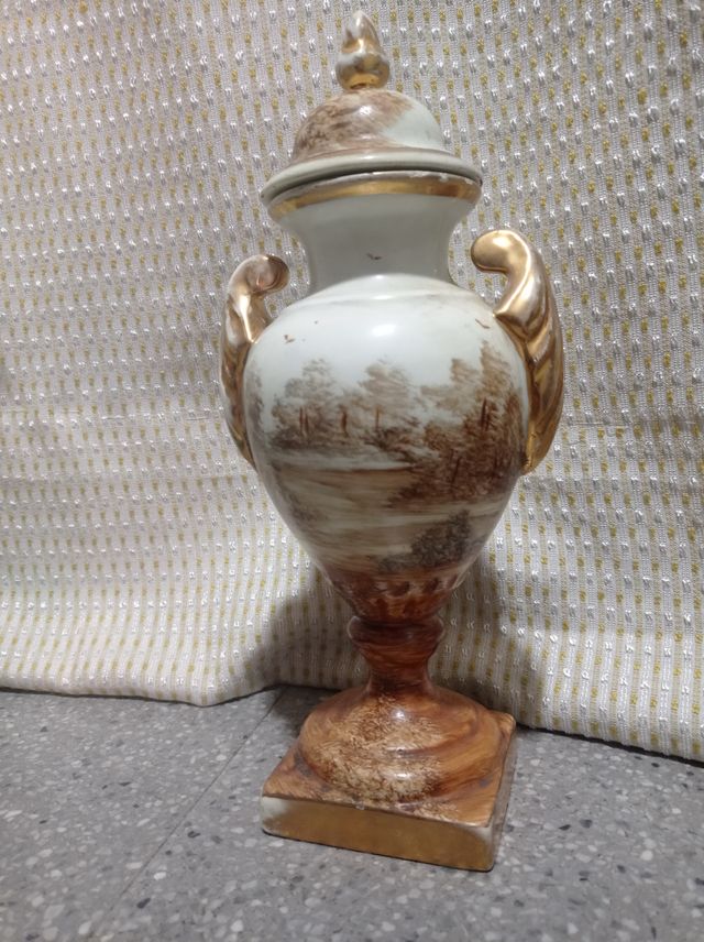 Antigua Ánfora Porcelana Francesa