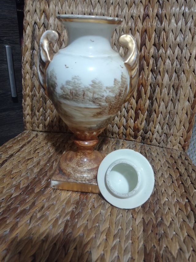 Antigua Ánfora Porcelana Francesa