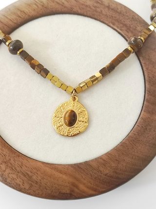 Choker safari de luxe baño oro 18k