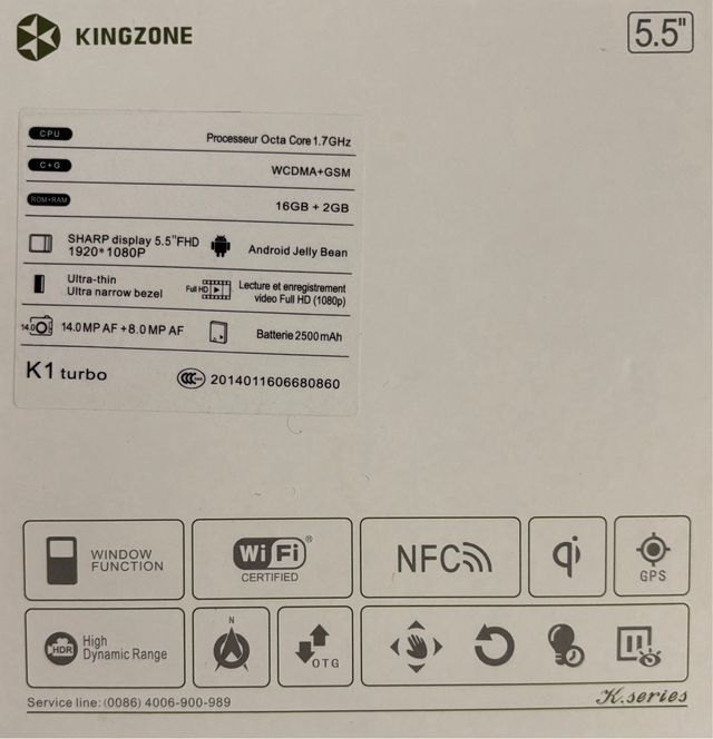 Smartphone KINGZONE K1 turbo