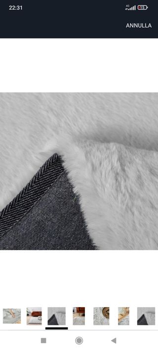 Tappeto pelo alto grigio chiaro 1.60x2.30 metri