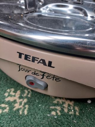 Plancha cocinar eléctrica redonda tefal cocina