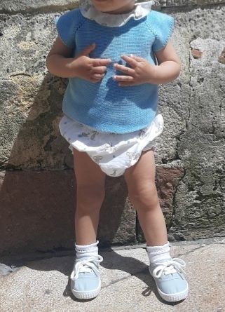 Conjunto top punto turquesa y braga 9m Pangasa