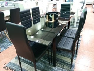 NUEVO: Mesa de Cristal Extensible 170cm + 6 Sillas