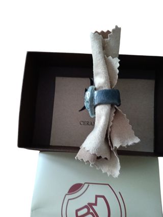 Anello in ceramica Raku a forma di cuore