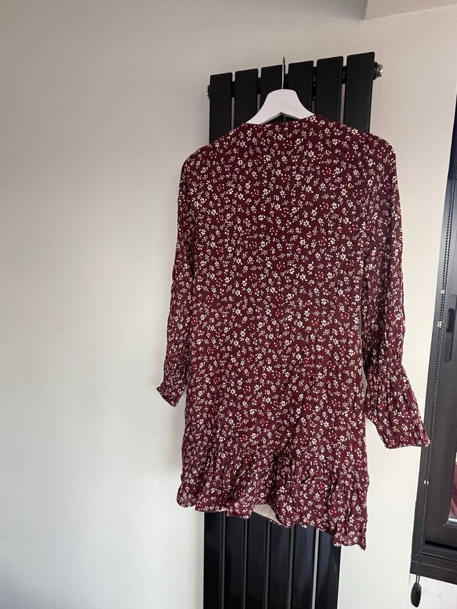 Vestido marrón estampado