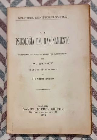 LIBRO ANTIGUO "La psicologia del razonamiento"