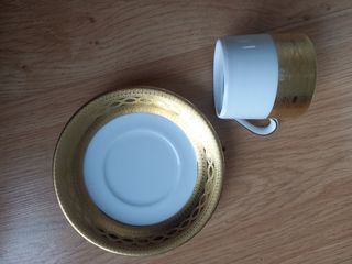 Juego de café pocelana antigua dorado alemania