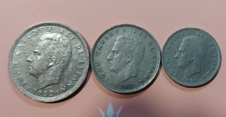 Moneda de 50, 25 y 5pts J.carlos I