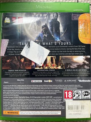 DISHONORED 2 XBox One