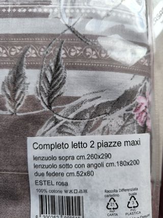 Lenzuola matrimoniali cotone percalle Laura Biagio