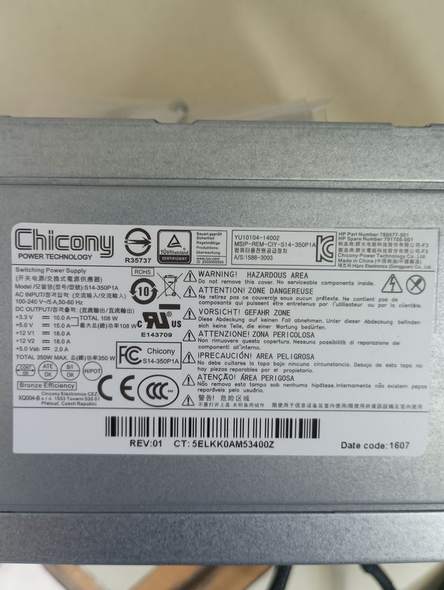 Fuente alimentación servidor HP