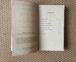 Livro "Death in Venice"Thomas MannVintage 1954