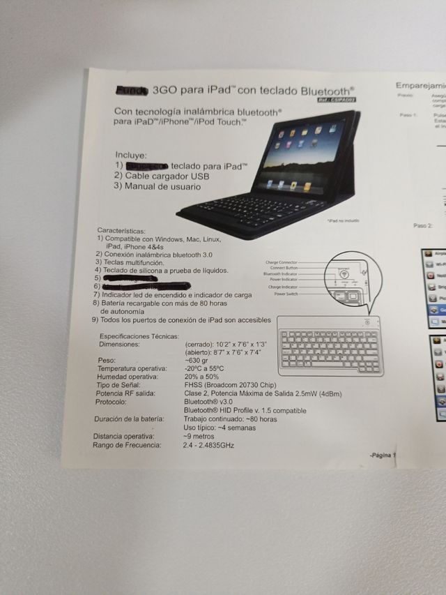 Teclado iPad con bluetooth