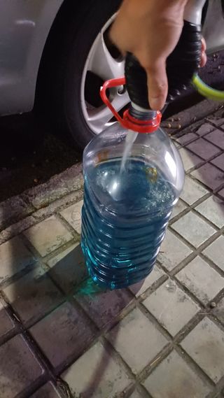 Bomba manual gasolina, tubos PVC y embudo