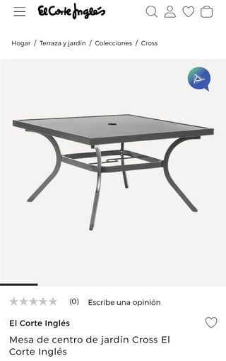 Mesa jardín exterior El Corte Ingles