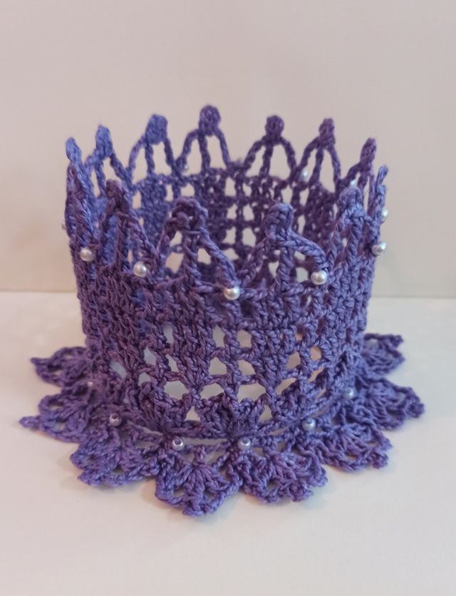 Portavelas de ganchillo hecho a mano